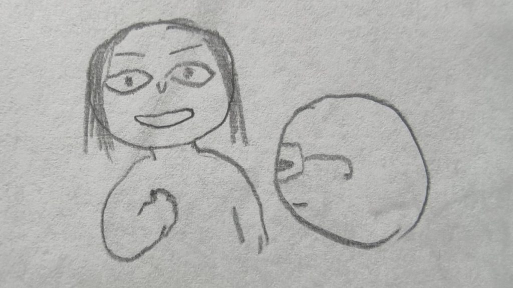 いちぶ海さんから株式会社Daiへのメッセージを頂戴している様子のイラスト