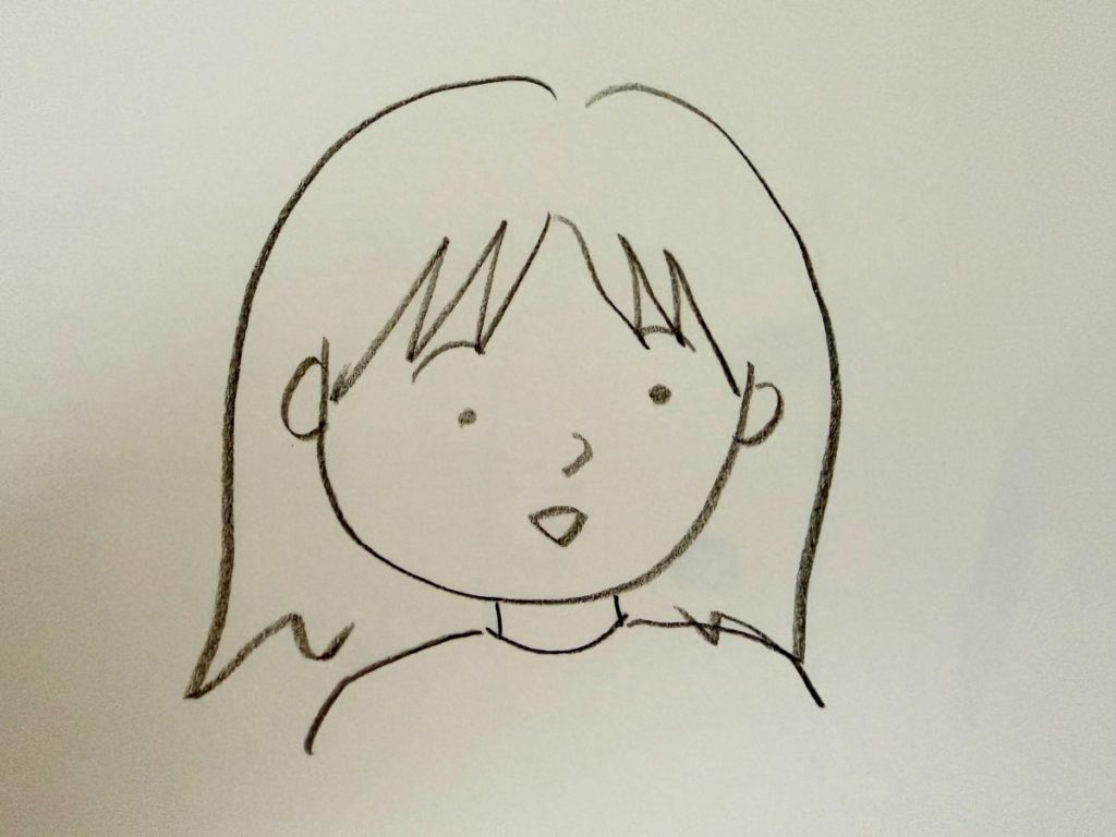 株式会社Daiのみさえさんの笑顔のイラスト。みさえ画伯作
