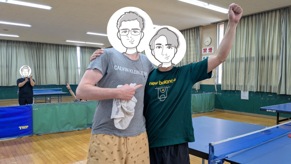 株式会社DaiのGMでの卓球大会で優勝した人と準優勝した人の画像