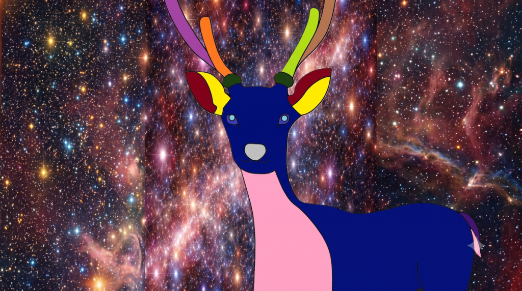 ハイジさんが宇宙で仕事しているイラスト
