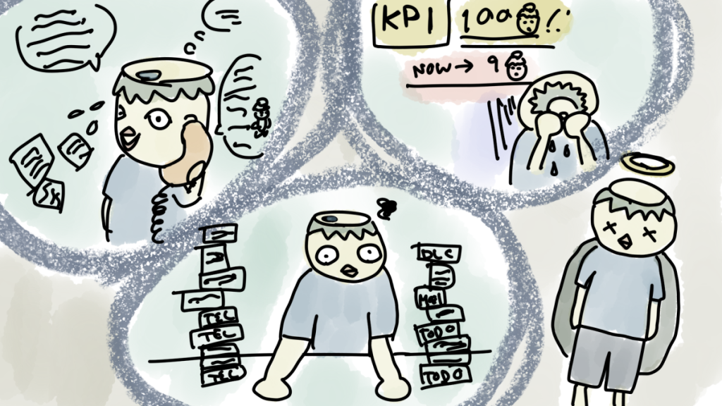 インサイドセールスで病むほどつらくなるのはなぜ？という見出しの記事のイラスト