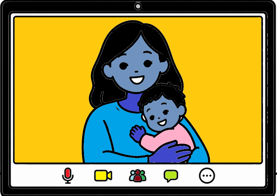 子どもの声が入っても和やかな雰囲気のオンライン会議